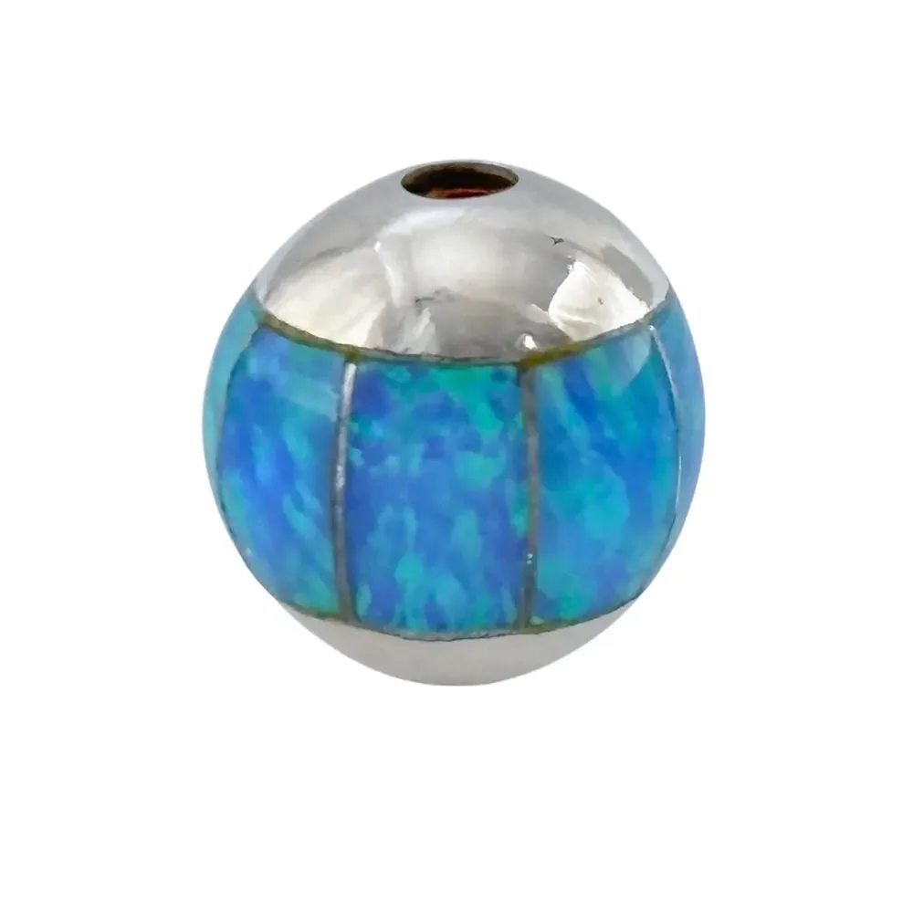 Vintage Sterling Silver 925 Opal Inlay Bead